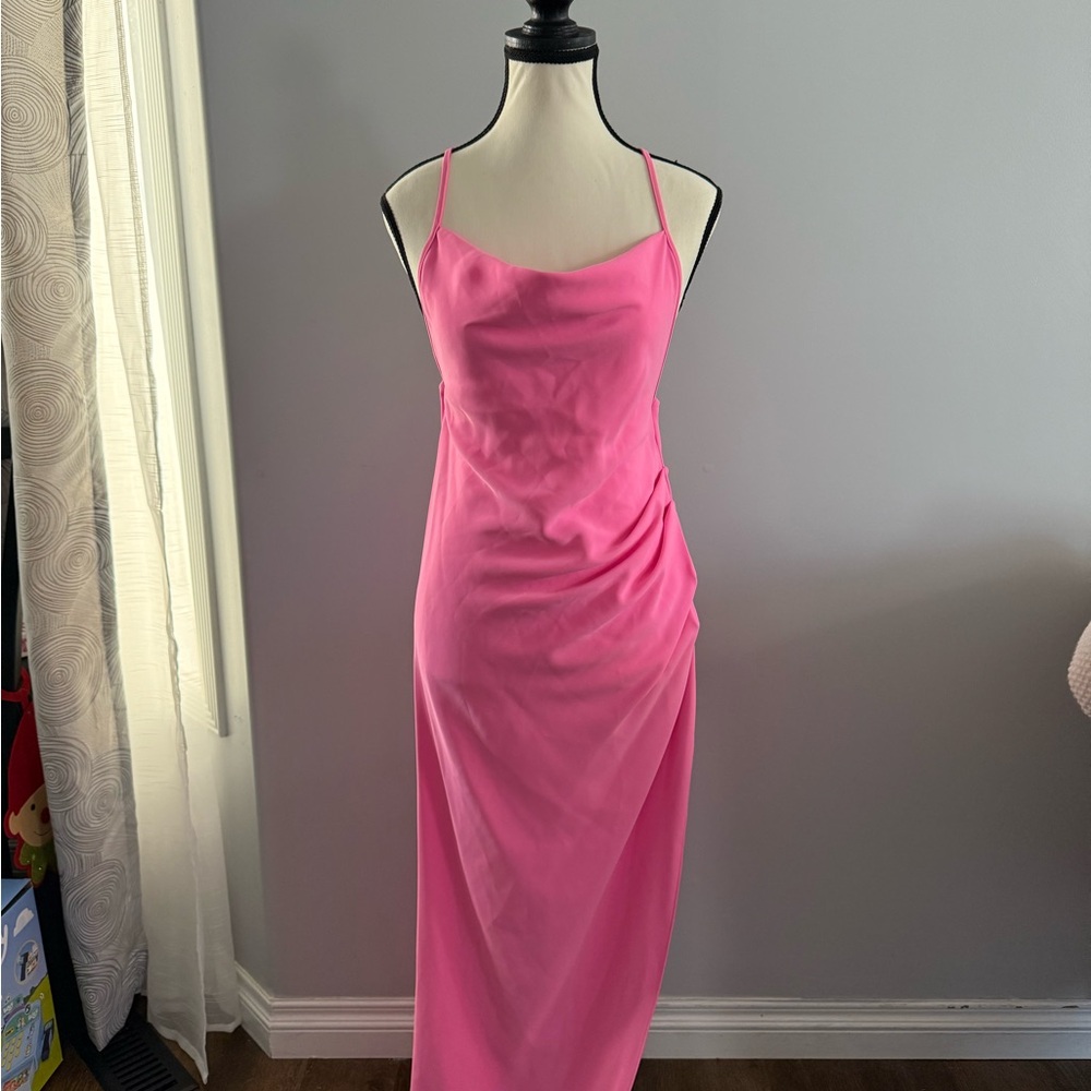 (S) Amanda Uprichard Janet Gown in Shocking Pink